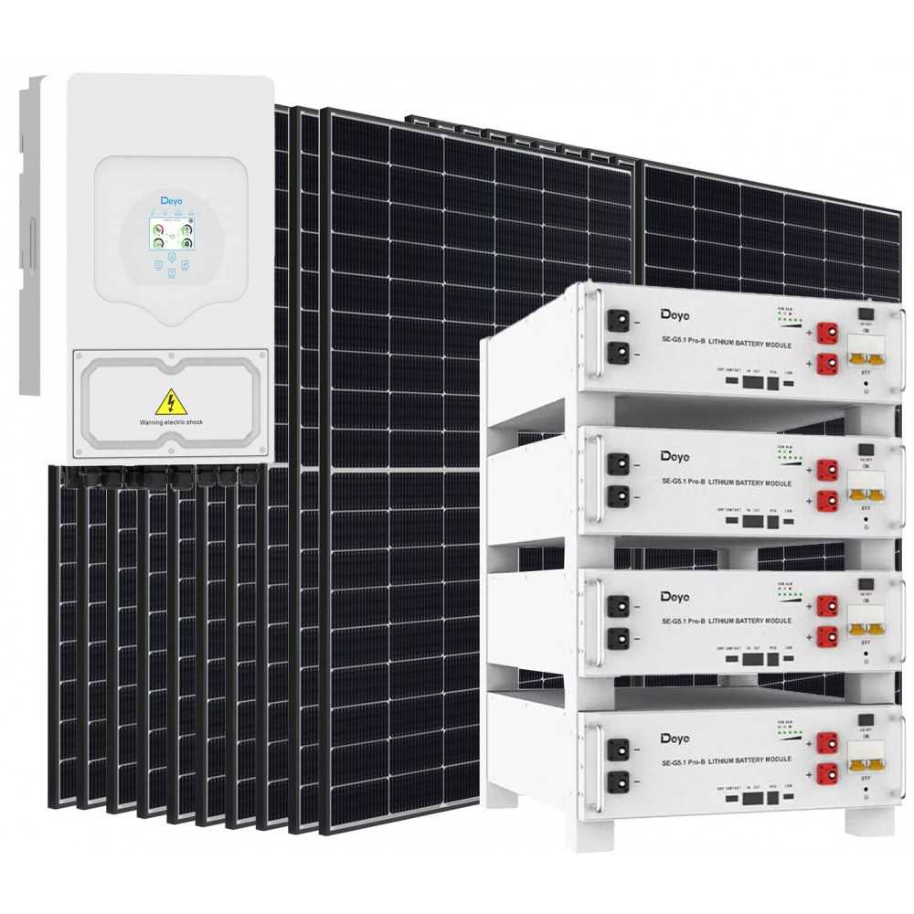 DEYE PRO 6000-9000W Off Grid Photovoltaic Kit with 20.48kWh Storage Home Cabin Energy Lockdown Prevention Kit