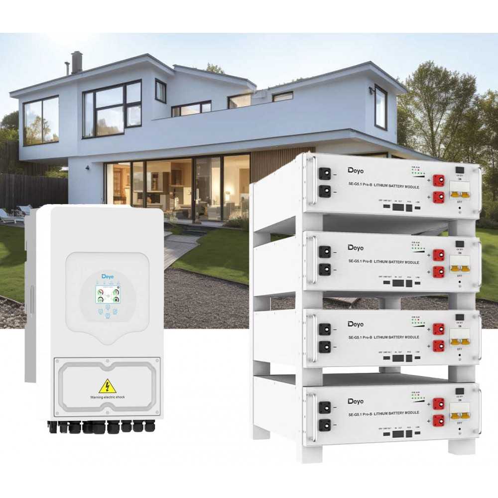 Kit fotovoltaico Off Grid 6000-9000W DEYE PRO accumulo 20.48kWh Baita Casa Kit anti Lockdown Energetico