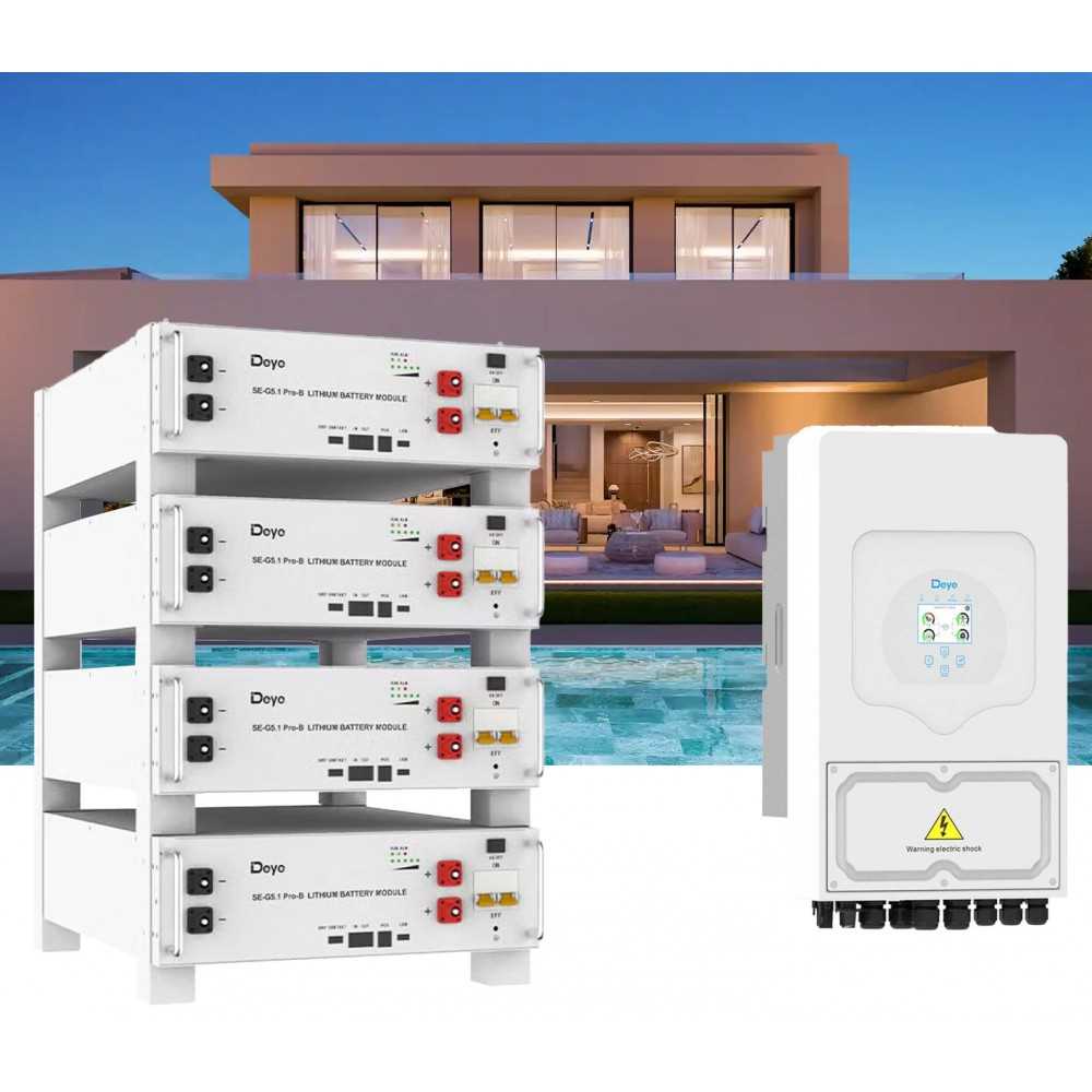 Kit fotovoltaico Off Grid 6000-9000W DEYE PRO accumulo 20.48kWh Baita Casa Kit anti Lockdown Energetico