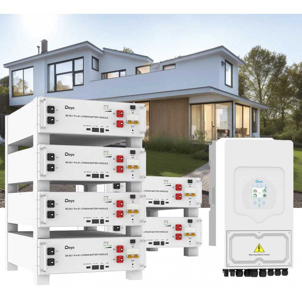 Kit fotovoltaico Off Grid 6000-9000W DEYE PRO accumulo 30.72kWh Baita Casa Kit anti Lockdown Energetico