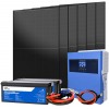 24V 2700W Photovoltaic Kit with 4kW 230V Inverter and 5.12kWh LiFePo4 Batteries Off Grid Isolated House Cabin
