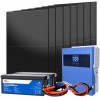 Kit Fotovoltaico 24V 3600W Inverter 4kW 230V e Batterie LiFePo4 5.12kWh Off Grid Baita Casa Isolata