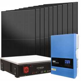 Kit Fotovoltaico 48V 4500W Inverter 6kW 230V e Batterie LiFePo4 5.12kWh Off Grid Baita Casa Isolata