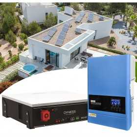 Kit Fotovoltaico 48V 4500W Inverter 6kW 230V e Batterie LiFePo4 5.12kWh Off Grid Baita Casa Isolata