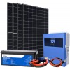 Kit Fotovoltaico 24V 2000W Inverter 4kW 230V e Batterie LiFePo4 2.56kWh Off Grid Baita Casa Isolata