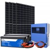 Kit Fotovoltaico 24V 2000W Inverter 4kW 230V e Batterie LiFePo4 5.12kWh Off Grid Baita Casa Isolata