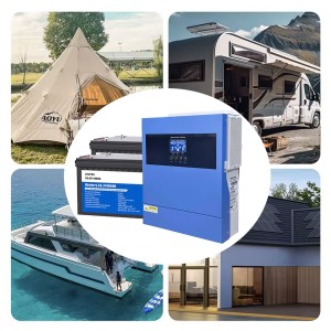 Kit Fotovoltaico 24V 2000W Inverter 4kW 230V e Batterie LiFePo4 5.12kWh Off Grid Baita Casa Isolata