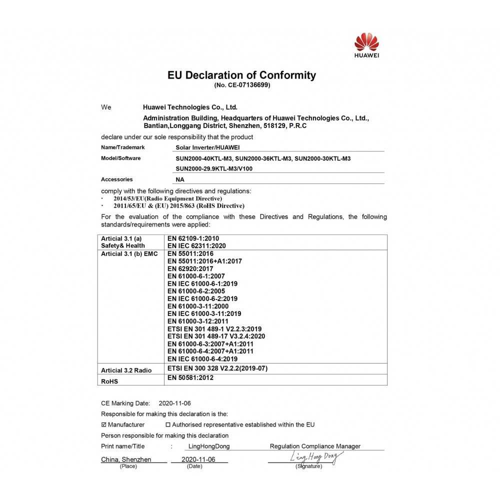 Huawei SUN2000-30K-MC0 30kW Inverter di stringa trifase