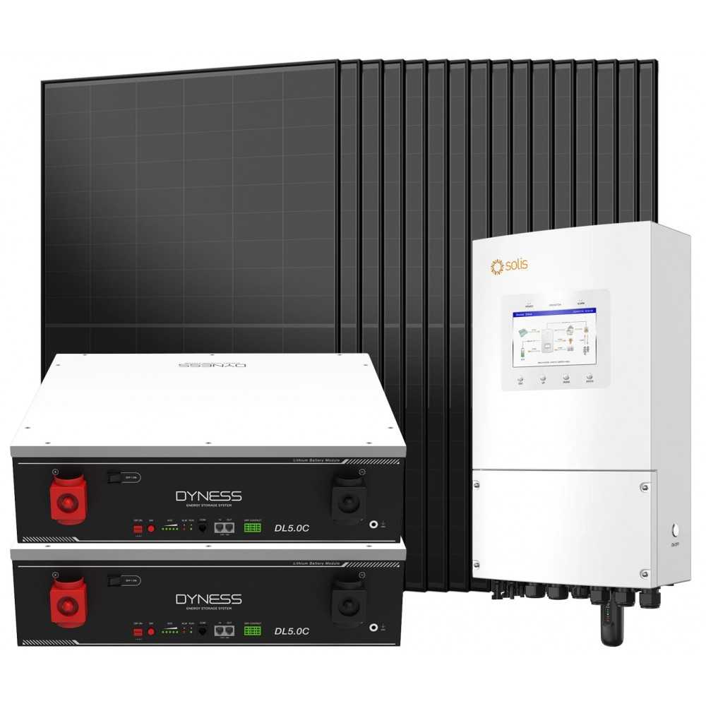 Kit fotovoltaico 6kW 7200W Monofase On Grid Inverter Solis con Backup + Batteria Dyness 10.24kWh