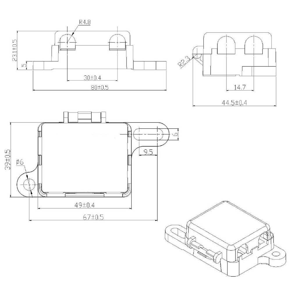 MIDI 2-Way Fuse Holder Max 200A 58V OF014005