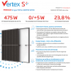 Trina Solar TSM-470NEG9R.28 Vertex S+ Single-Sided Topcon Module - Black Frame