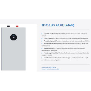 Deye SE-F16 C 16kWh 51.2V LiFePO4 Battery with High-Performance BMS for Off-Grid LV & On-Grid Solar Systems