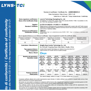 GSL Energy GSL-051200A-B-GBP2 Batteria LiFePo4 10.24kWh 51,2V con BMS cert.CEI-021 solare OffGrid LV + On Grid