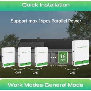 GSL Energy GSL-051200A-B-GBP2 LiFePo4 battery 10.24kWh 51.2V with BMS cert.CEI-021 solar OffGrid LV + On Grid