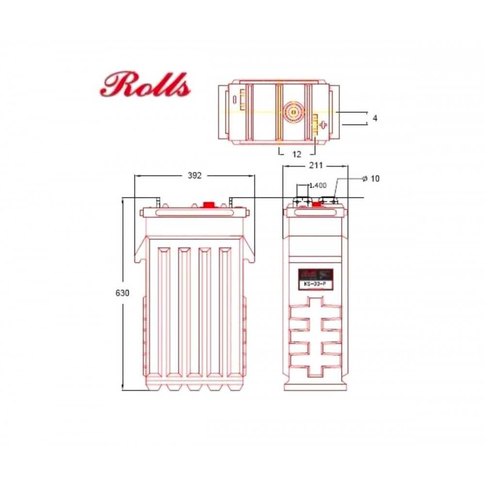 Rolls 2KS33P Banco Batterie 48V 119.52kWh C100 Serie 5000