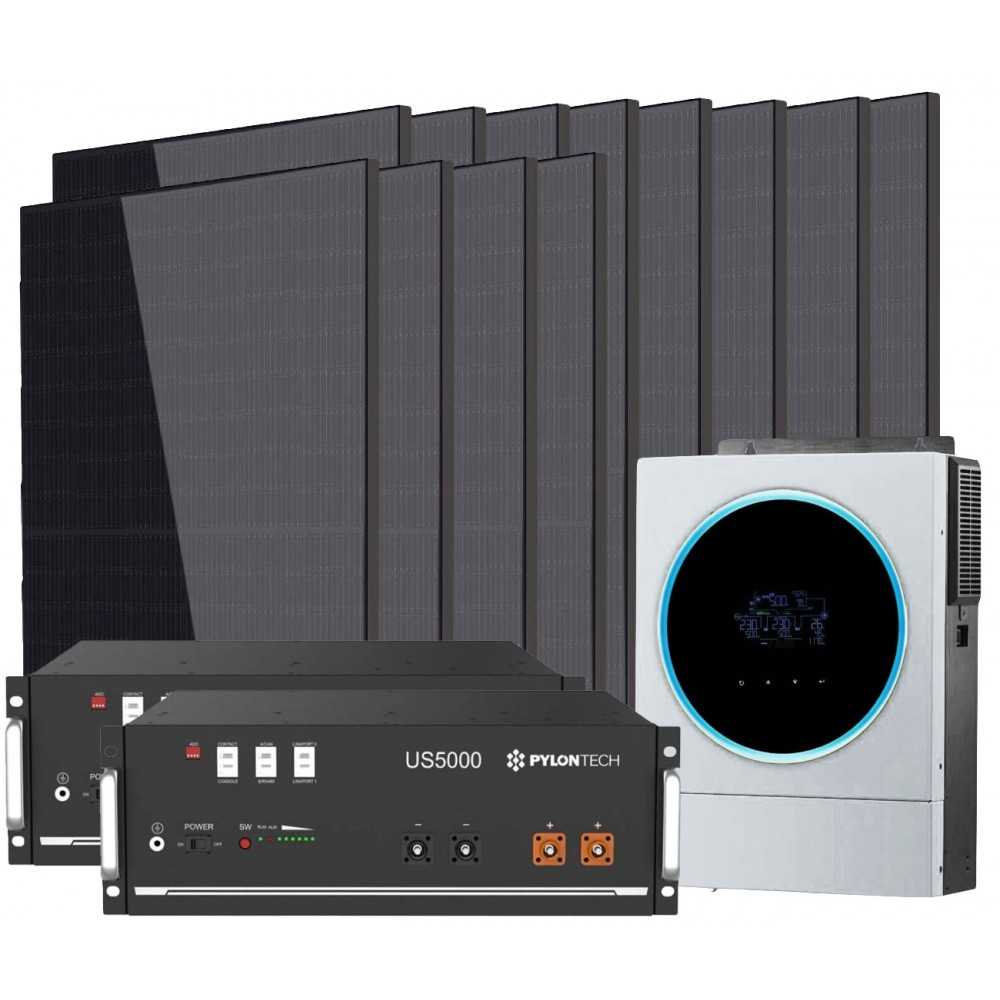 48V 4.8kW Photovoltaic Kit with 5.6kW Inverter & LiFePo4 2x5kW Batteries