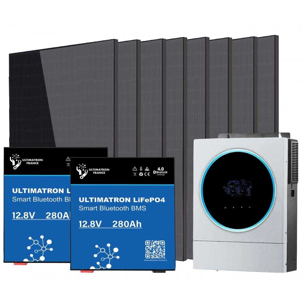 24V 3.2kW Photovoltaic Kit with 3.6kW Inverter and 7.17Kwh LiFePo4 Batteries