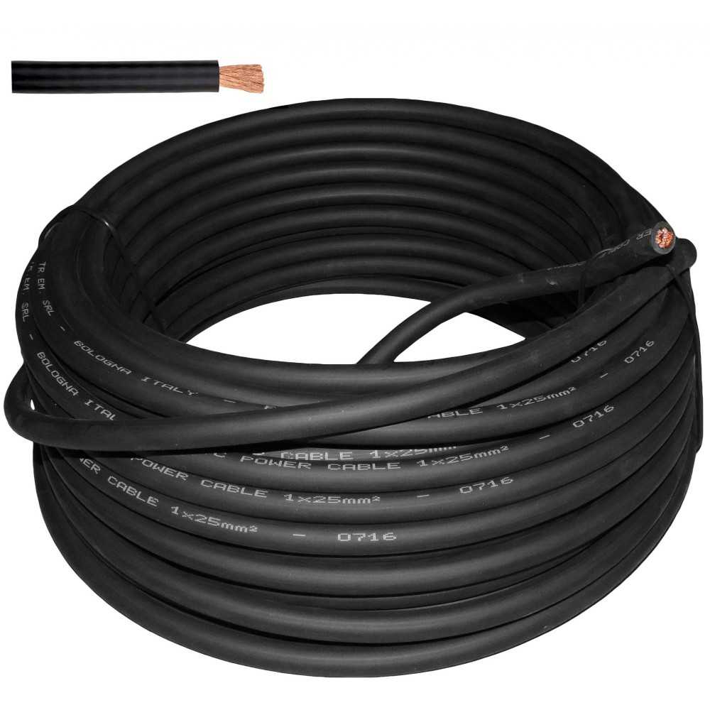 Electric Cable N07V-K - 6 mmq - Black - Sold by the metre