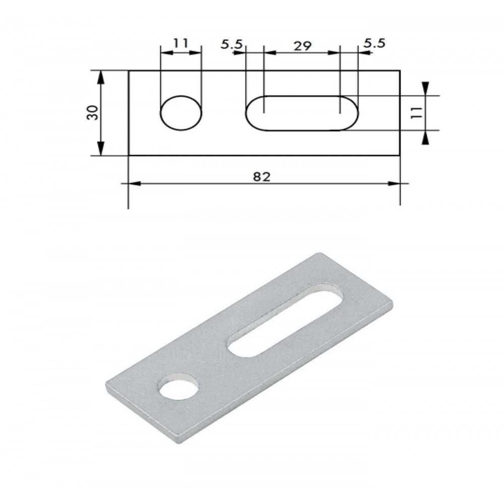 Support plate for 9543-M10 double thread screws