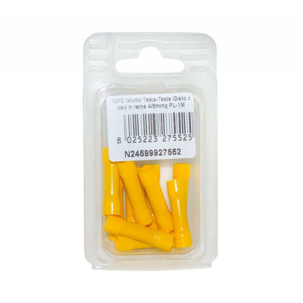 10pz Giunto Testa-Testa PL-1M Giallo 4/6mmq per cavi in rame