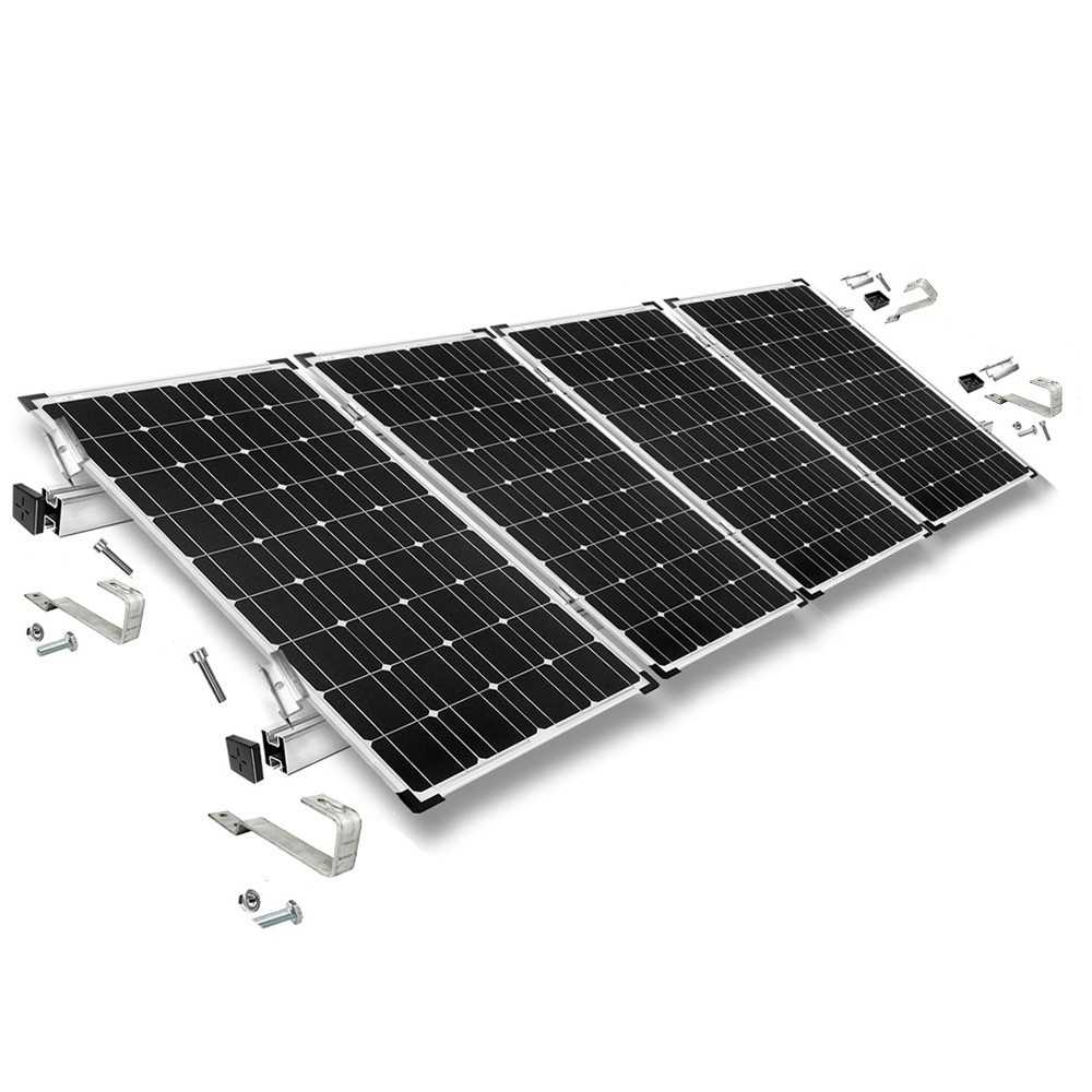 Mounting kit h35 with fixed roof brackets for sloping roof 4 frame 35 mm solar panels