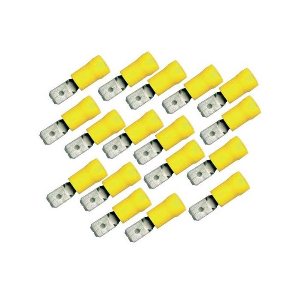 100PZ Faston maschio giallo 6,35x0,8mm Cavo 4:6mmq GF-M 608