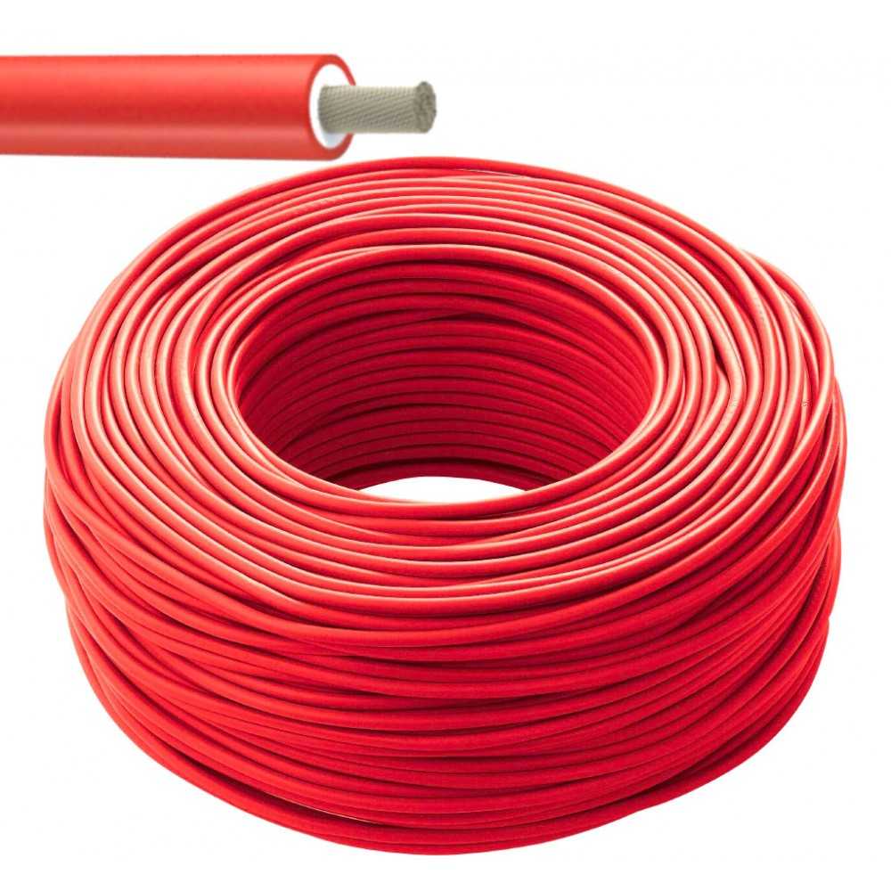 100m Red Unipolar Photovoltaic Cable coil 6 sqmm