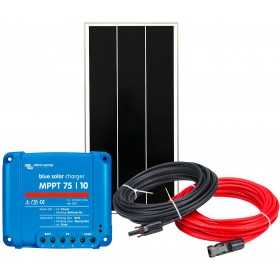 12V 100W Camper Solar Kit with Victron Energy BlueSolar MPPT 10A Regulator and Cable Kit