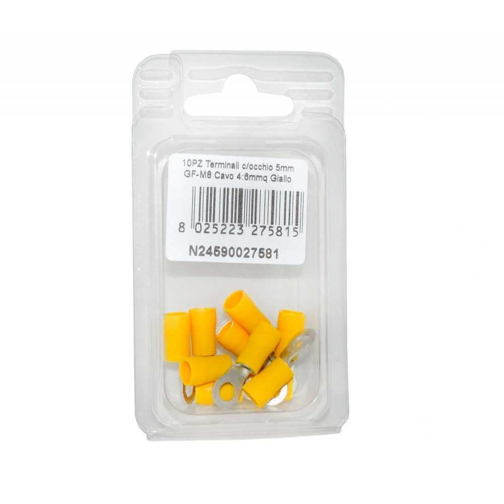 GF-M5 Yellow Terminal with eye for Copper Cable 4/6mmq 10PCS