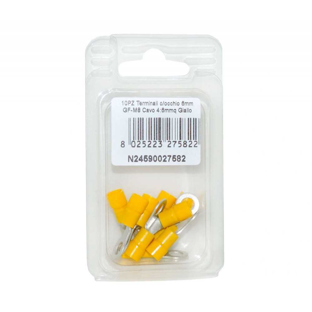 GF-M6 Yellow Terminal with eye for Copper Cable 4:6mmq 10PCS