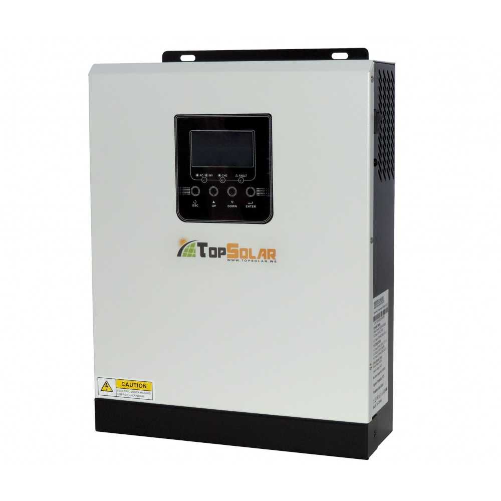TopSolar SMH 3K 24V 3000VA 2400W Inverter Ibrido a 230V MPPT 100Vdc per 1000W fotovoltaico