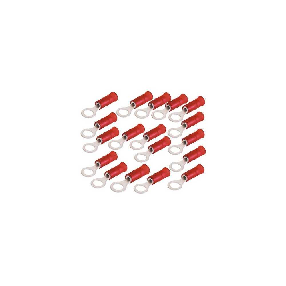 100 piece pack Pre-insulated red ring terminal for cable 0,25:1,5sqmm Screw 3mm RF-M