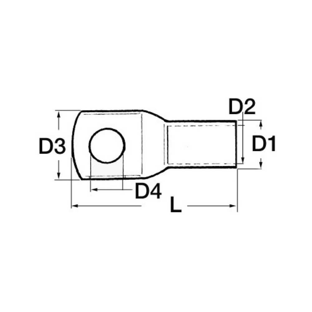 Eye power terminal cable Cable section 10mm²