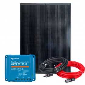 12V 150W Photovoltaic Camper Solar Kit + Victron SmartSolar Bluetooth MPPT 15A + Cable Kit