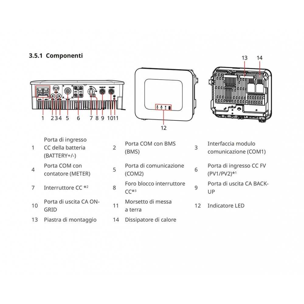 Goodwe GW3600-ES-20 3.6kW Inverter Ibrido Monofase DC-SWITCH/WIFI/3P-METER