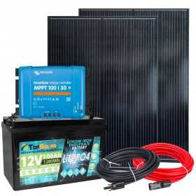 Kit Camper Barca 12V 300W + LiFePO4 100Ah + SmartSolar MPPT 100/30 + Kit  Cavi