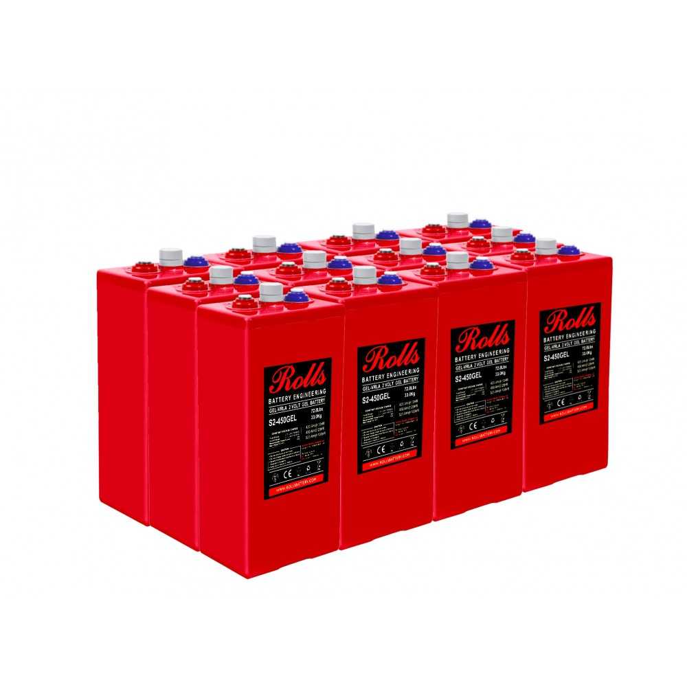 Rolls S2-486GEL Banco Batterie 16.03kWh 24V C100 Serie OpzV GEL