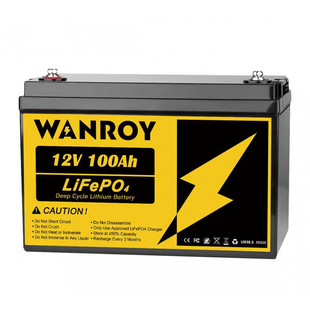 WANROY 12V 100Ah LiFePO4 Battery With 100A BMS 12.8V 1280Wh