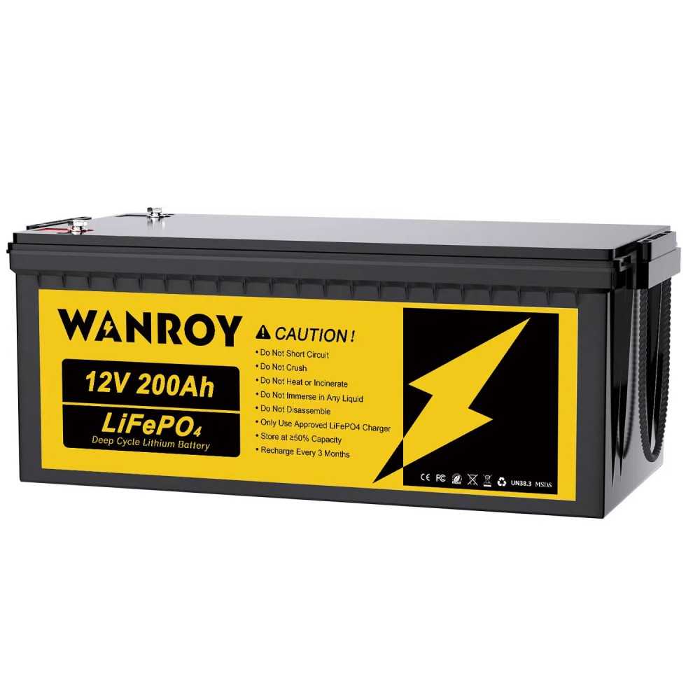 WANROY 12V 200Ah LiFePO4 Battery With 100A BMS 12.8V 2560Wh