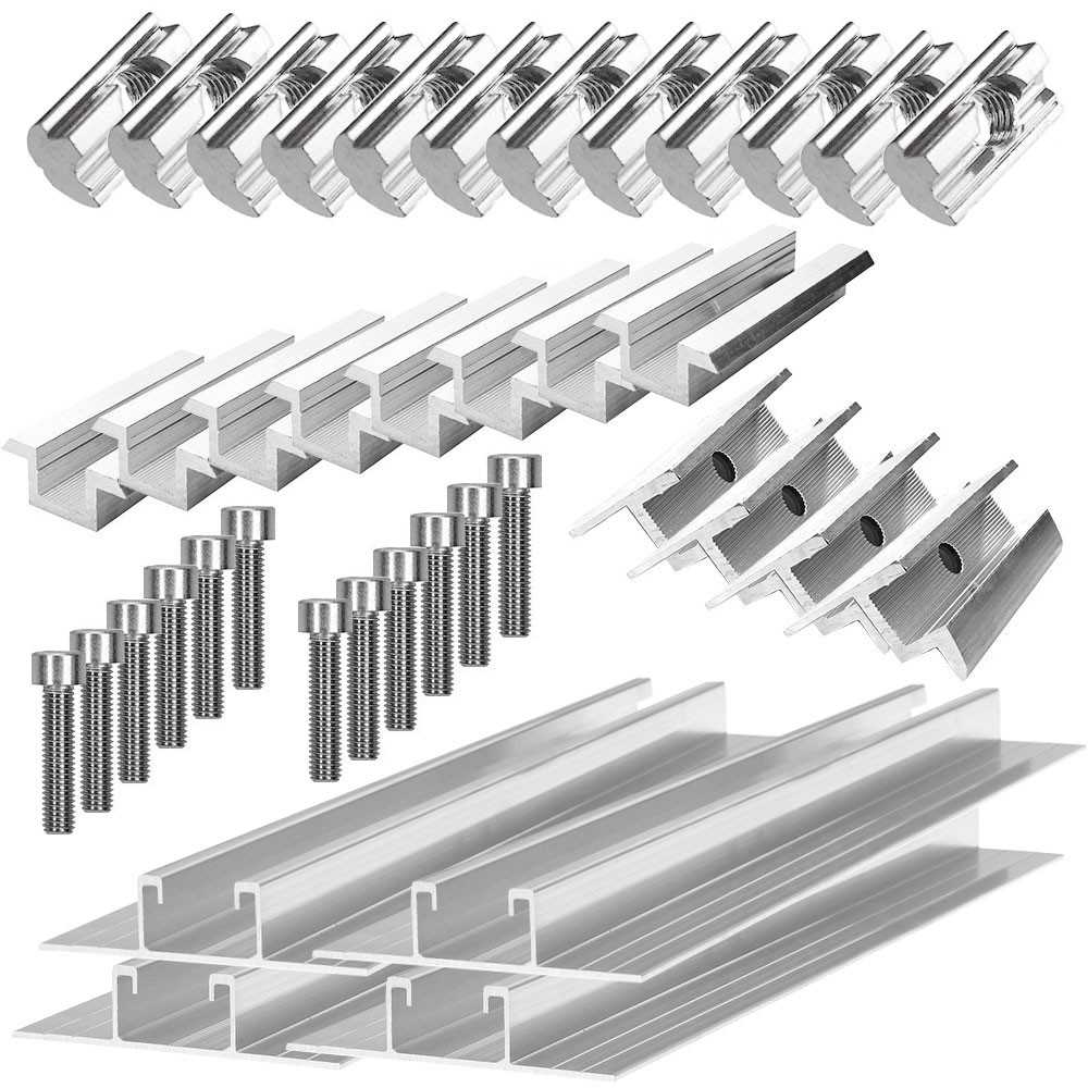 Mounting kit 5 solar panels with h35mm frame for pitched roof