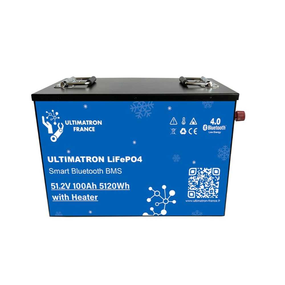 Ultimatron LiFePO4 48V 100Ah UBM-48-100 METAL+HEAT 51.2V Lithium Battery BMS Smart Bluetooth 5120Wh