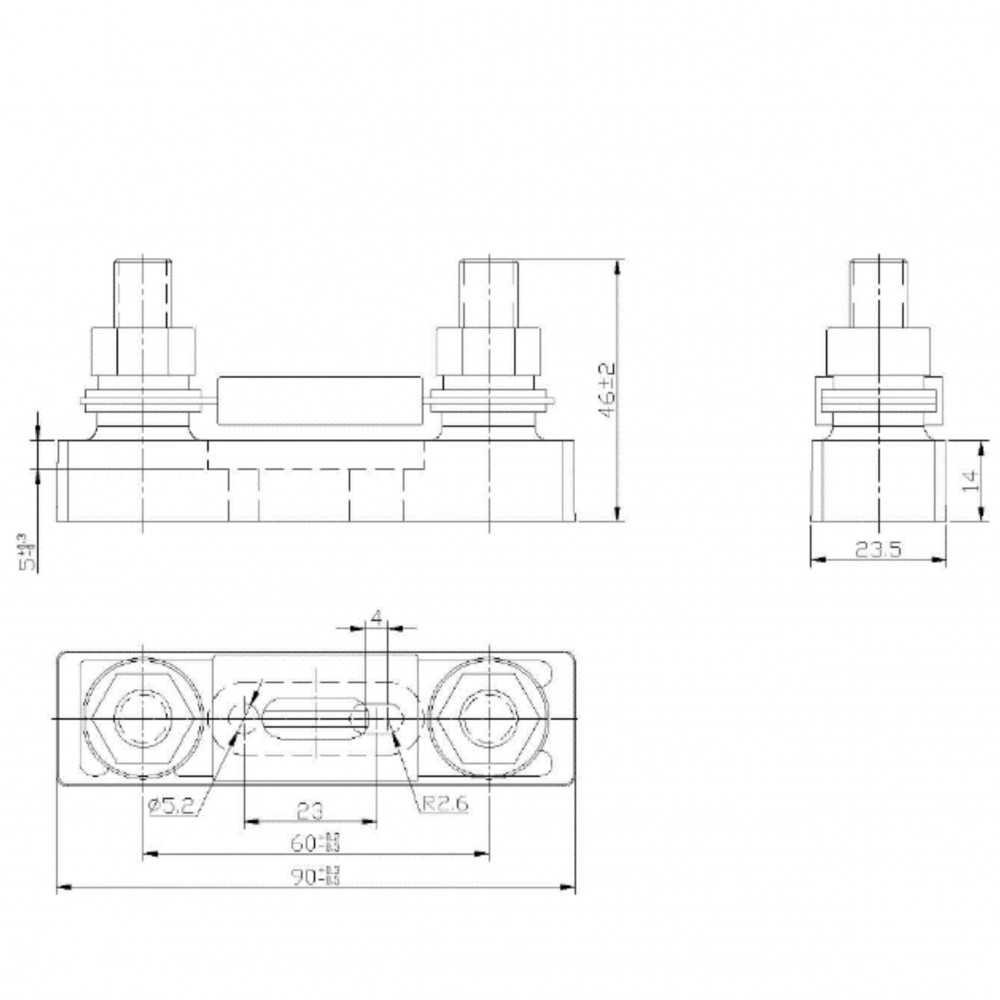 Victron Portafusibile BANL-E per fusibile ANL 90x22mm Interasse 60mm Vite 10mm