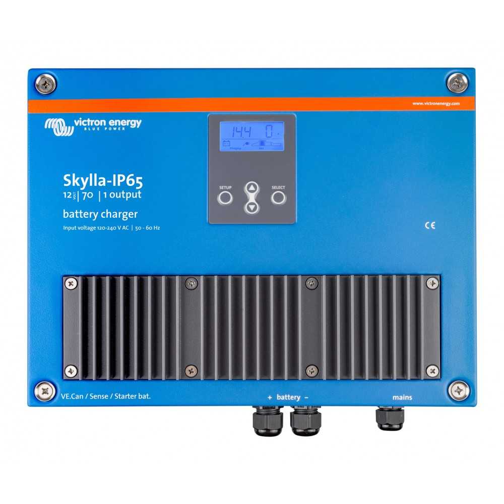Victron Skylla 12/70 IP65 Caricabatterie 12V 70A 2 uscite 70A + 4A banco batterie 400/800Ah