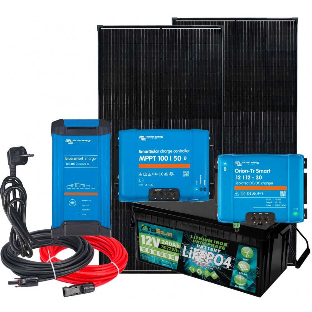 Kit Fotovoltaico N2 per alimentare Camper 12V 460W All-in-One
