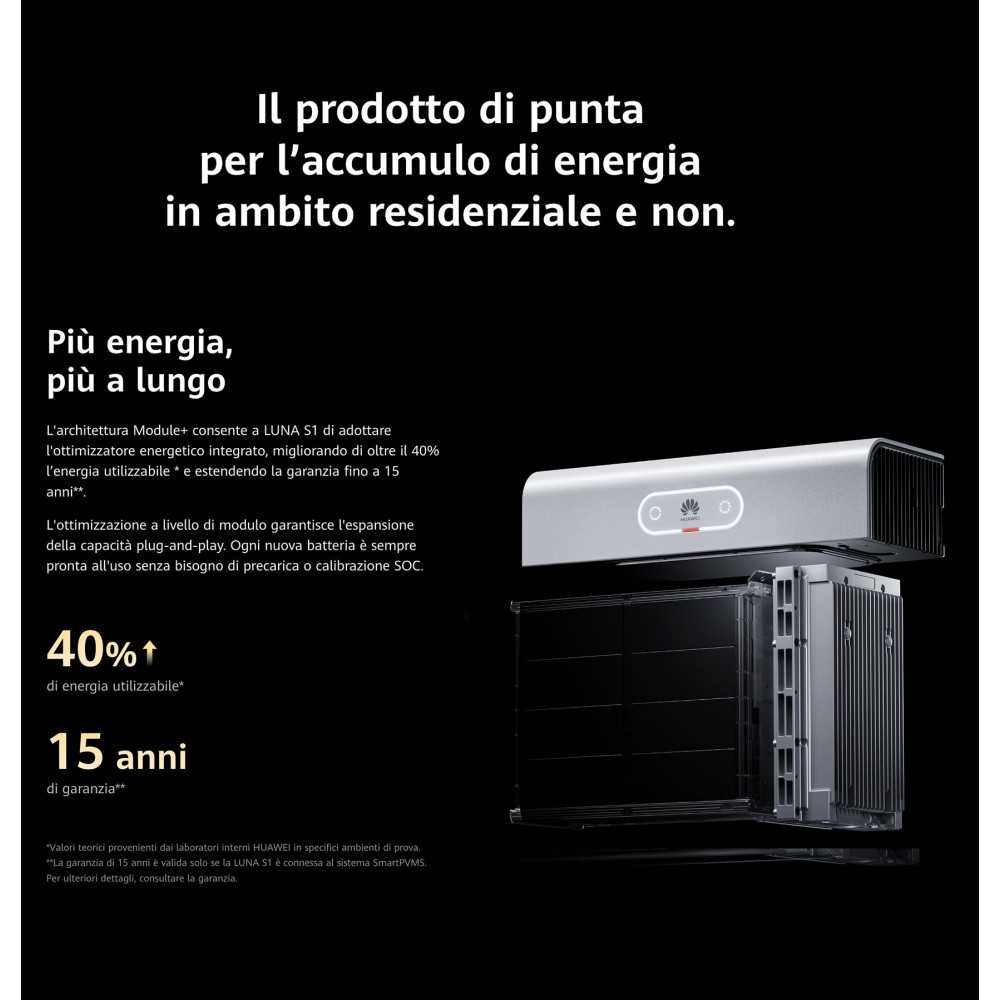 Kit Monofase 8.2kW con Inverter Ibrido Huawei 6kW e Batteria LUNA2000 + BMS 21kW