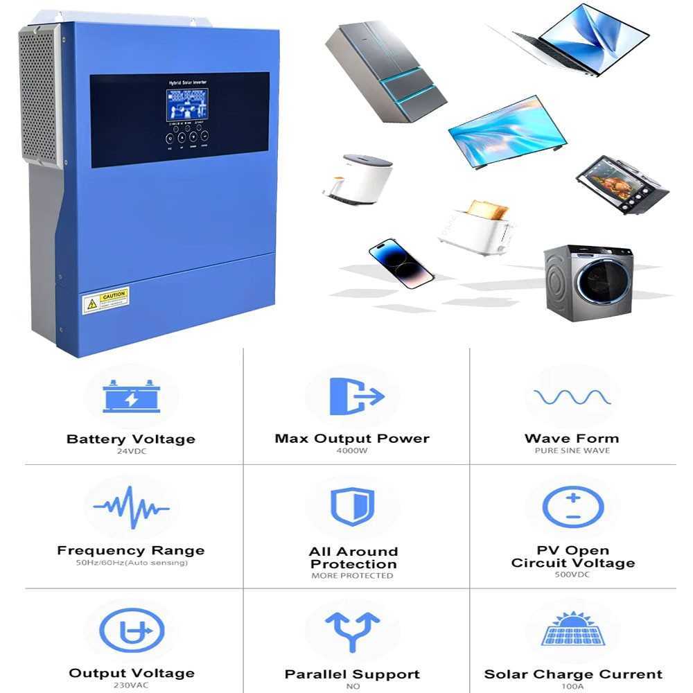 24V 1200W Photovoltaic Kit with 3.6kVA Inverter 2.56kWh LiFePO4 Battery