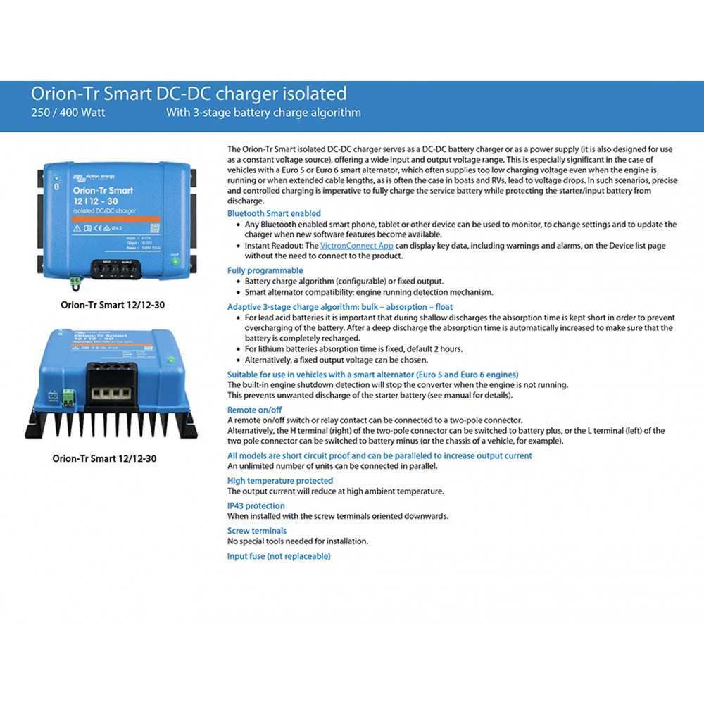 Victron Orion-Tr Smart 24/12-20 20A 240W Isolated DC-DC Charger with Bluetooth