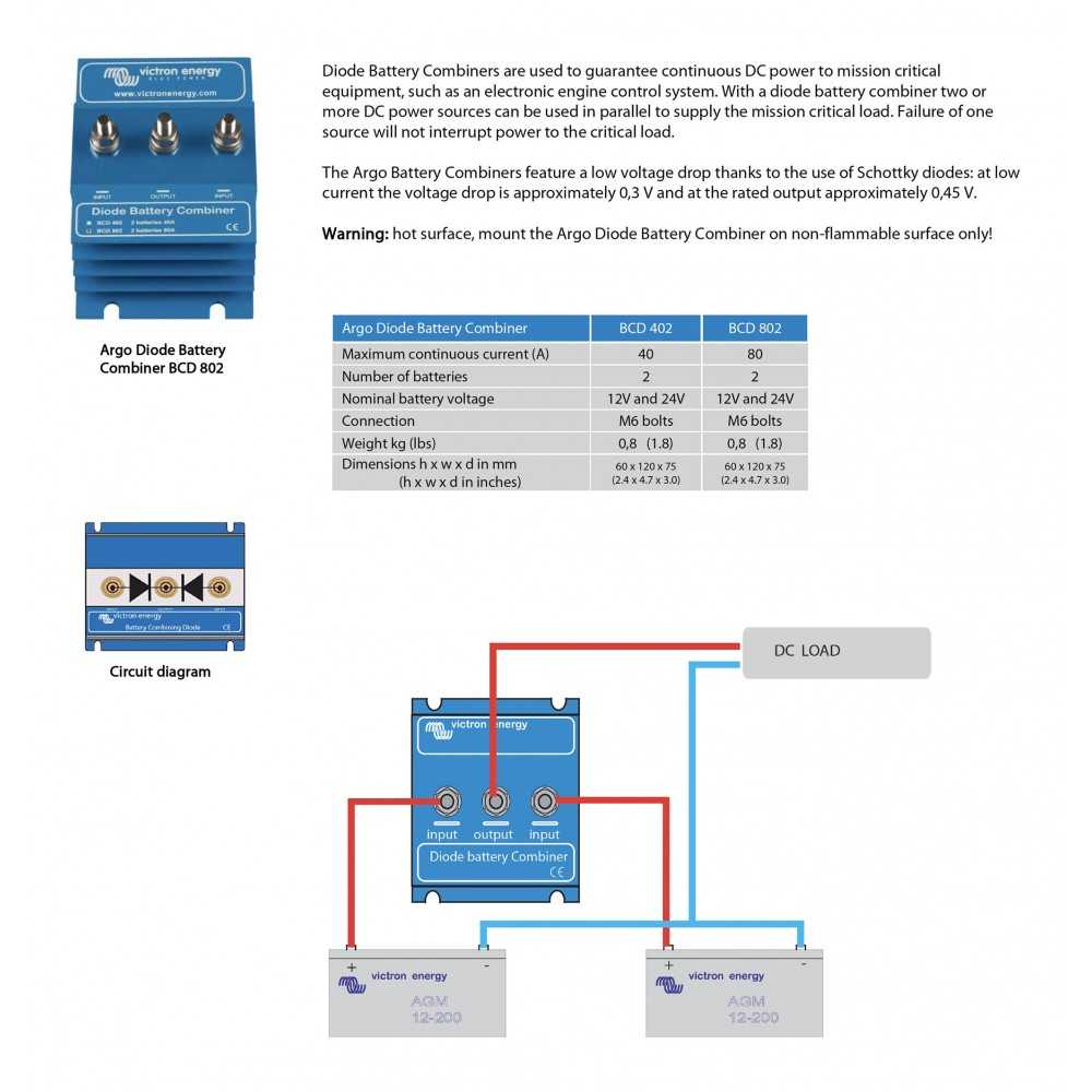 Victron BCD 402 Diode Battery Combiner 40A OUT - 2 Battery Combiner