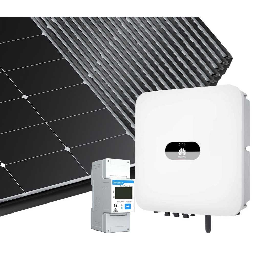 Kit fotovoltaico 6kW 8100W Monofase On Grid Inverter Huawei Ibrido Predisposto Batteria