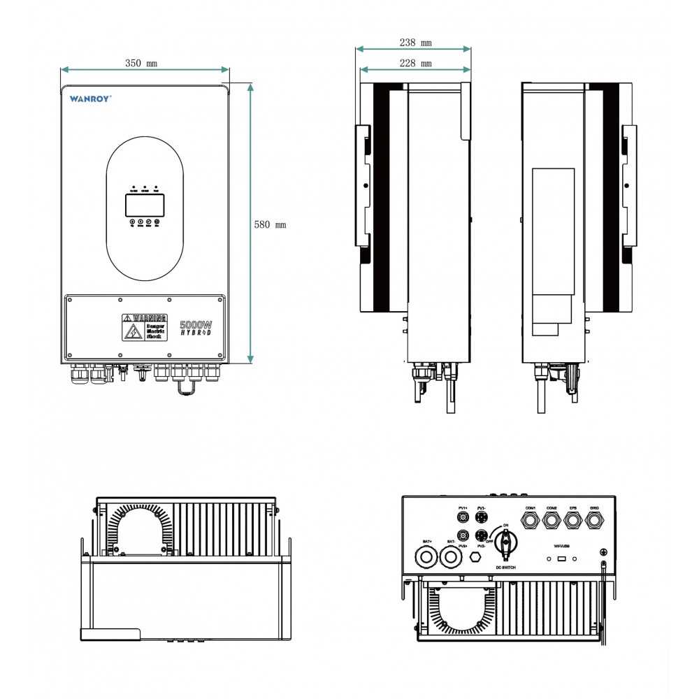 Wanroy WYIN5K 5000/7000W Inverter Ibrido Monofase CEI-021 con backup